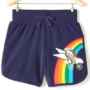 Hanna Andersson Navy Rainbow Roller Skate Shorts